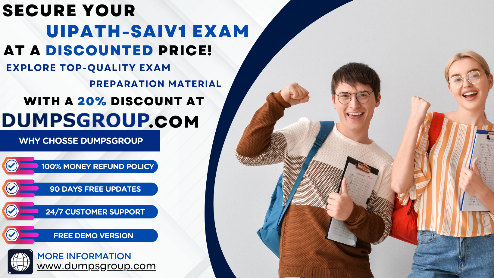 Attachment Special Offer Alert 20% Discount on UiPath-SAIv1 Exam Guides at DumpsGroup.com.png