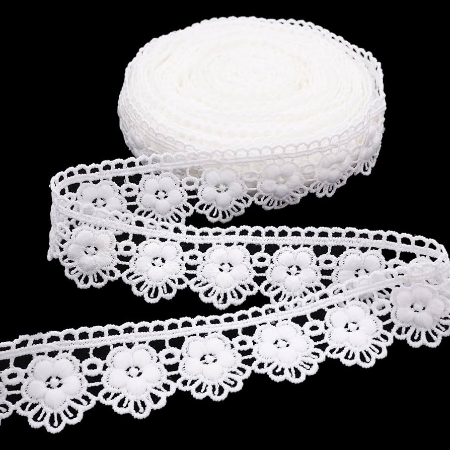 Ribbon lace trim that used in making dresses and other clothing items to make it look good and unique.