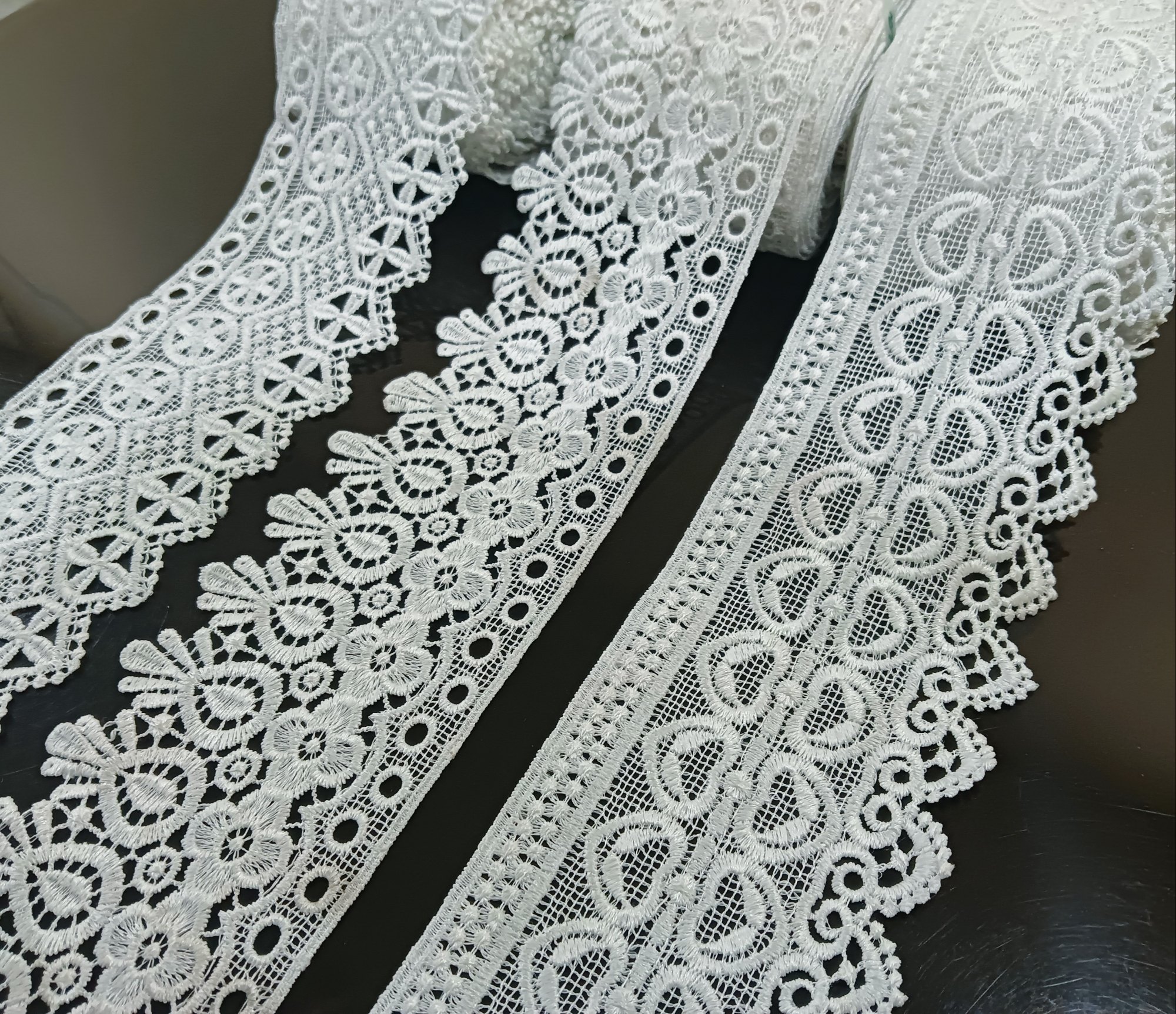 white lace trim which makes your clothes look better and unique.